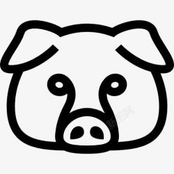 猪的正面猪脸的轮廓图标高清图片