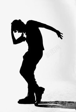 条踢踏舞的男人创意黑色剪影插图图标图标