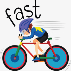 脚踏运动健身车快速骑车的自行车运动员矢量图高清图片