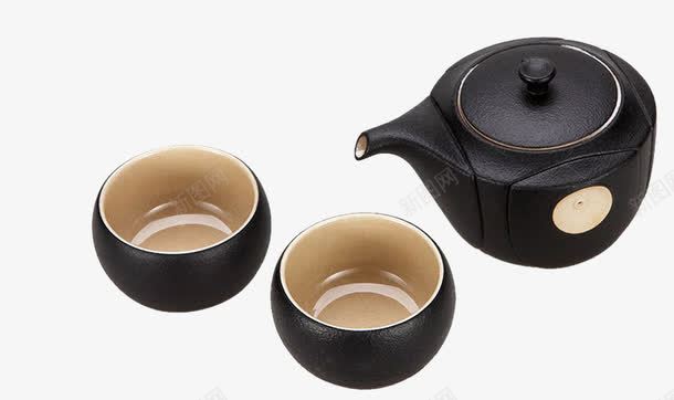 黑色茶具png免抠素材_新图网 https://ixintu.com 产品实物 功夫茶 杯子 泡茶 茶具 茶杯 陶瓷