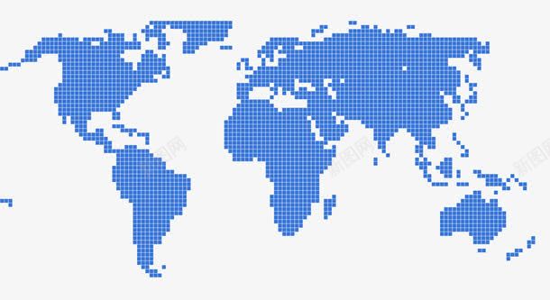 蓝色方格地图png免抠素材_新图网 https://ixintu.com 地图 太平洋 格子 蓝色