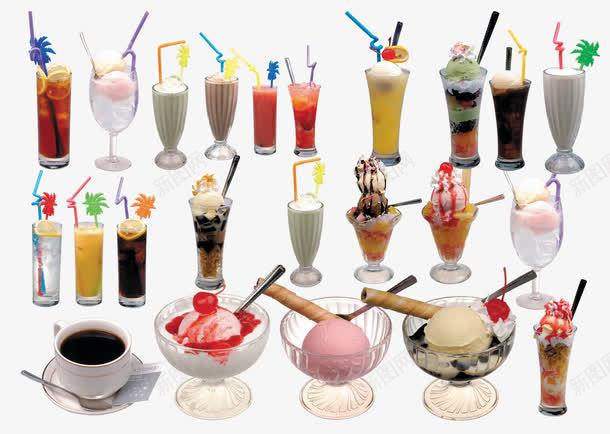 各式各样的冷饮png免抠素材_新图网 https://ixintu.com 冰淇淋 可乐 夏天 奶茶 饮料