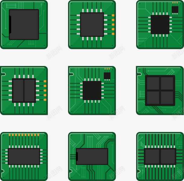 绿色卡通电子芯片矢量图ai免抠素材_新图网 https://ixintu.com 电子芯片 矢量png 硬件 硬件设备 绿色芯片 芯片 矢量图