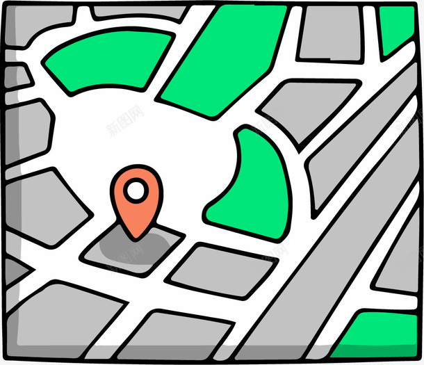 目的地地图矢量图ai免抠素材_新图网 https://ixintu.com GPS地图 GPS定位地图 卡通手绘 地图定位 定向越野地图 旅行地图 旅行路线 目的地地图 矢量图