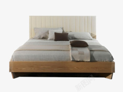 实木双人床一张双人床高清图片