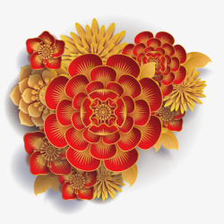 红色花朵装饰矢量图素材