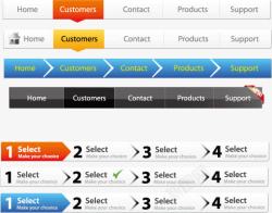 菜单面板导航菜单和面板步骤矢量图高清图片