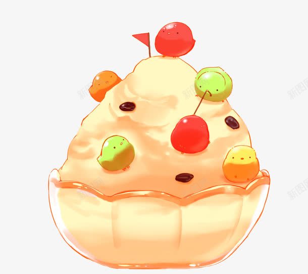 刨冰小鸡png免抠素材_新图网 https://ixintu.com 卡通 可爱 小鸡崽 手绘 甜点 萌 蛋糕 面包 食品 食品海报插画 食物