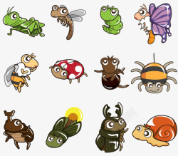 甲虫素材卡通可爱昆虫高清图片
