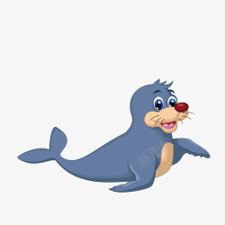 手绘的海狮可爱的卡通海狮简图高清图片
