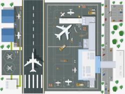 平面跑道机场平面图高清图片