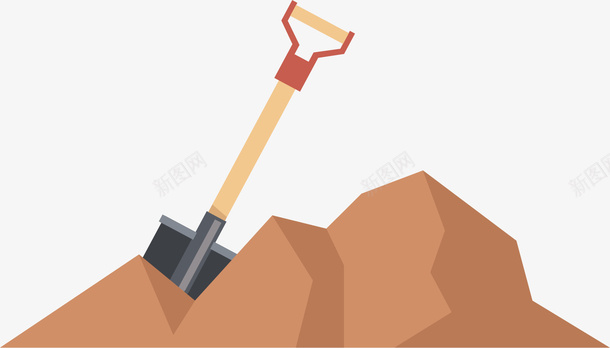 挖土的铁锹png免抠素材_新图网 https://ixintu.com 不规则图形 劳动 土堆 工具 铁锹