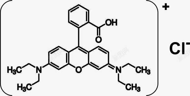 罗丹明B分子结构png免抠素材_新图网 https://ixintu.com 分子 化学 染料 结构 罗丹明B