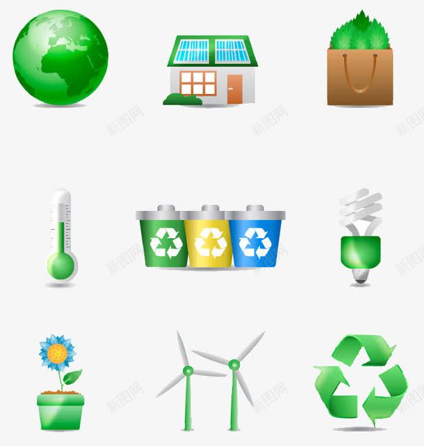 绿色环保合集png免抠素材_新图网 https://ixintu.com 公益 回收 回收垃圾桶 垃圾回收 环保 绿色 绿色出行 绿色地球 绿色垃圾桶 绿色房子 绿色温度计 节能灯管