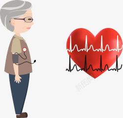 脉搏测量测量血压的老奶奶高清图片