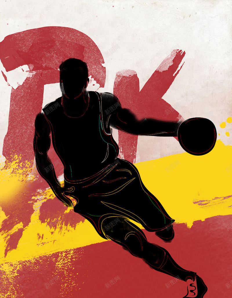 校园篮球赛海报背景jpg设计背景_新图网 https://ixintu.com PK字体 剪影 宣传广告 打篮球的人物 笔刷效果 篮球 篮球比赛背景 肌理背景 高校篮球赛