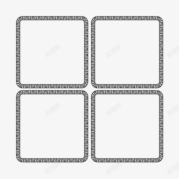 田字边框png免抠素材_新图网 https://ixintu.com 四分格 四分格生字本模板 填字格 方格纸 汉字拼音卡 田字格 田字框 米字格练习本 花纹 边框 黑色