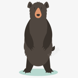 卡通黑熊站起来的黑熊卡通矢量图高清图片