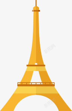 深黄色欧洲巴黎埃菲尔铁塔素材