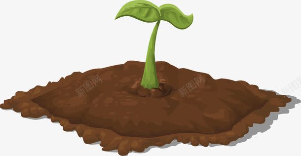 土壤里的幼苗png免抠素材_新图网 https://ixintu.com 增长 成长 绿苗 自然