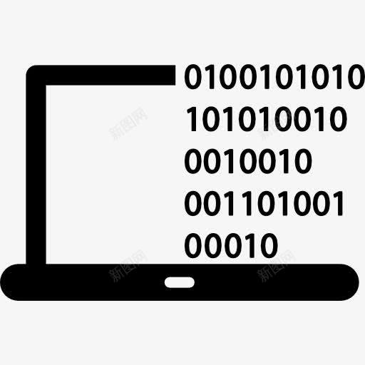 二进制代码的笔记本电脑图标png_新图网 https://ixintu.com 乱码 代码 技术 电脑 笔记本电脑 编码 编程语言