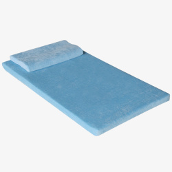 新生儿加厚褥子蓝色儿童海绵床垫高清图片