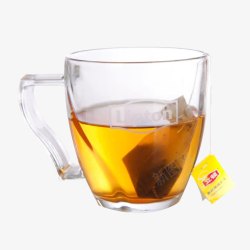 洋酒茶叶玻璃杯立顿袋泡茶高清图片