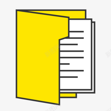 一个黄色的打开的文件夹矢量图图标图标
