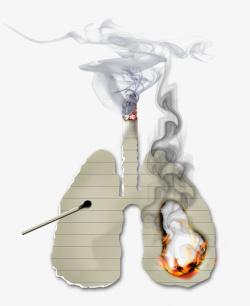 手绘吸烟手绘创意禁止吸烟公益广告高清图片