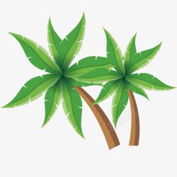 绿色叶子树手绘椰树高清图片