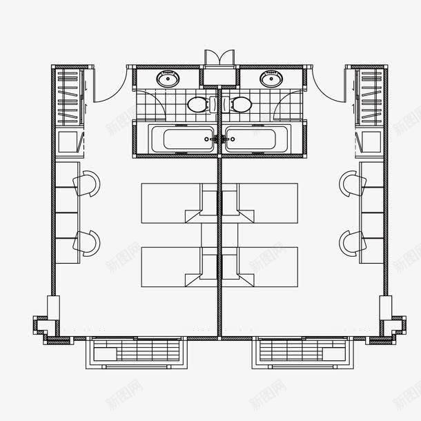 楼层平面图png免抠素材_新图网 https://ixintu.com 布局 楼层 楼层图 线条