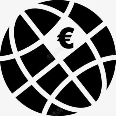 欧元符号世界电网图标图标