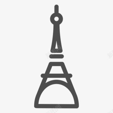 西蒂国法国巴黎视线塔观旅行图标图标