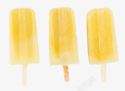 三条黄色的解暑食品冰棍素材
