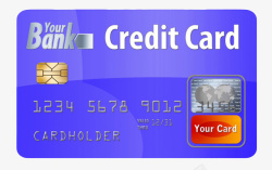 信用额度蓝色通用的银行信用卡高清图片