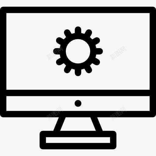 Web开发图标png_新图网 https://ixintu.com 技术 电脑屏幕 电脑显示器 设置 齿轮