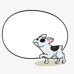 卡通斗牛犬创意法国斗牛犬语言气泡高清图片
