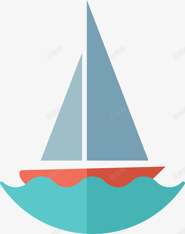 橙色卡通帆船png免抠素材_新图网 https://ixintu.com 卡通帆船 小舟 小船 橙色帆船 海浪 装饰图案