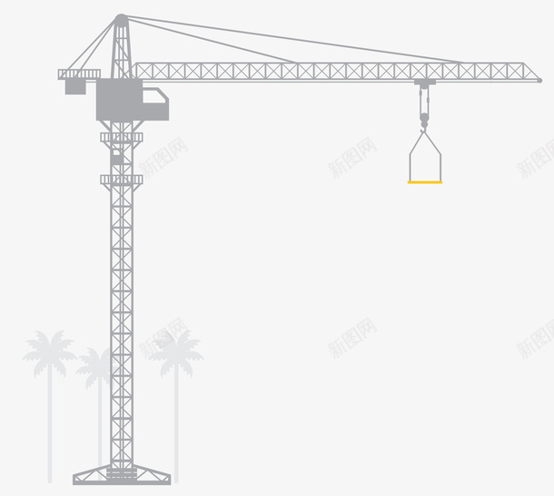 卡通手绘黑色的塔吊png免抠素材_新图网 https://ixintu.com 创意 动漫动画 卡通手绘 工地 工地塔吊 简约 艺术 黑色的塔吊