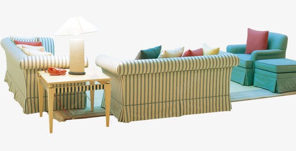 条纹整套沙发png免抠素材_新图网 https://ixintu.com 家具 居家 沙发 蓝色