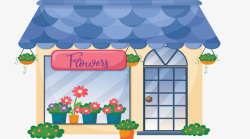 520背景元素卡通美丽鲜花花店高清图片