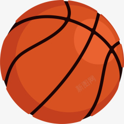 黑色篮球卡通橘色篮球高清图片
