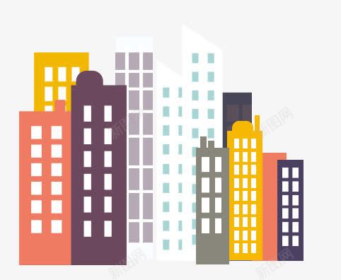 唯美卡通城市建筑png免抠素材_新图网 https://ixintu.com 卡通 可爱 唯美 城市 手绘 楼房
