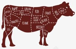 牛肉部位分割牛肉分割高清图片