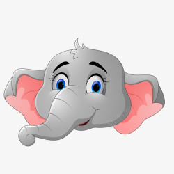 粉红色大象卡通可爱的大象头像高清图片