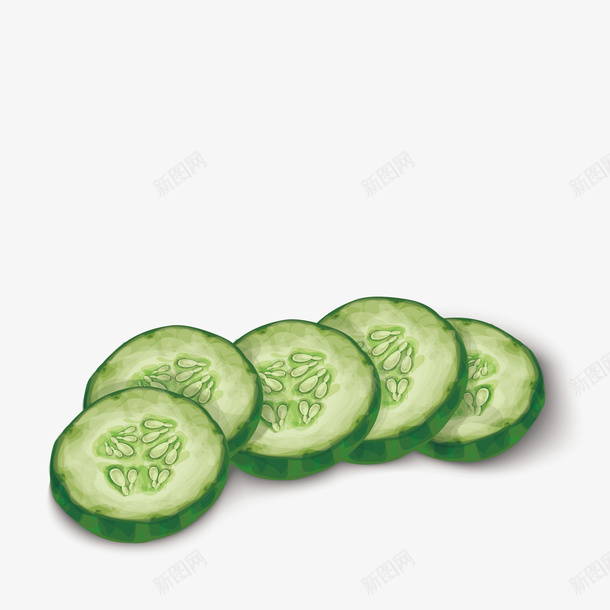 新鲜黄瓜片手绘图png免抠素材_新图网 https://ixintu.com 切片 手绘图 新鲜的 蔬菜 食物 黄瓜 黄瓜片