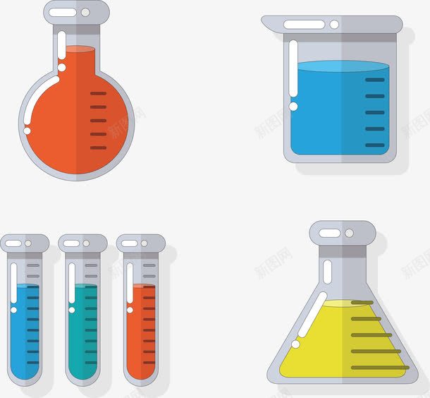 化学实验器材png免抠素材_新图网 https://ixintu.com 器材 烧杯 生命科学 量筒 锥形瓶