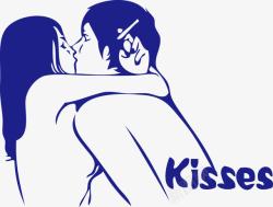 ki卡通情侣接吻KISS高清图片