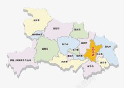 咸宁市湖北地形图高清图片