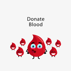 可爱风格卡通献血宣传矢量图素材